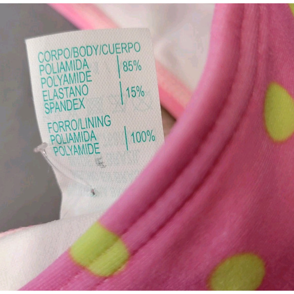 Agua Doce Polka Dot Full Bikini Bottom Swimsuit Womens M Beachwear Pink Yellow - Picture 7 of 10